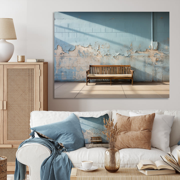 Baseball Bench Minimalism I - Sport Baseball Canvas Wall Art