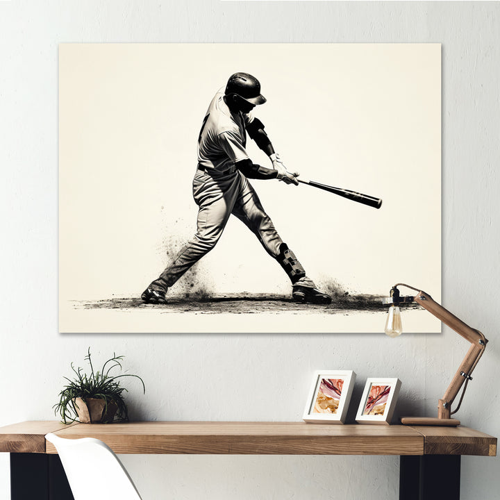 Baseball Focused Batter - Sport Baseball Canvas Wall Art