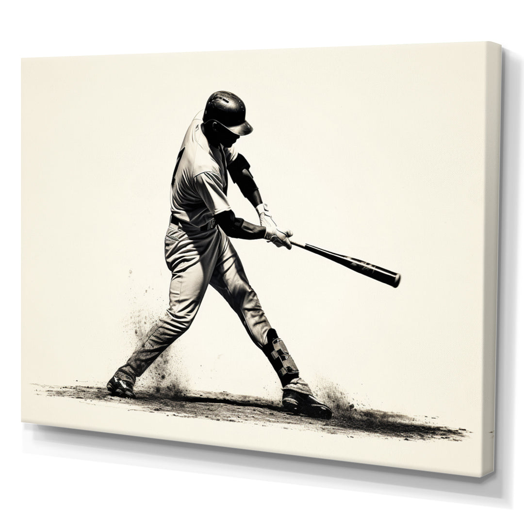 Baseball Focused Batter - Sport Baseball Canvas Wall Art