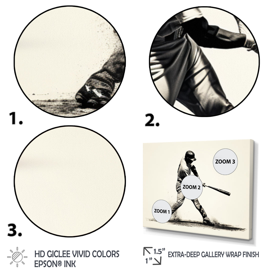 Baseball Focused Batter - Sport Baseball Canvas Wall Art