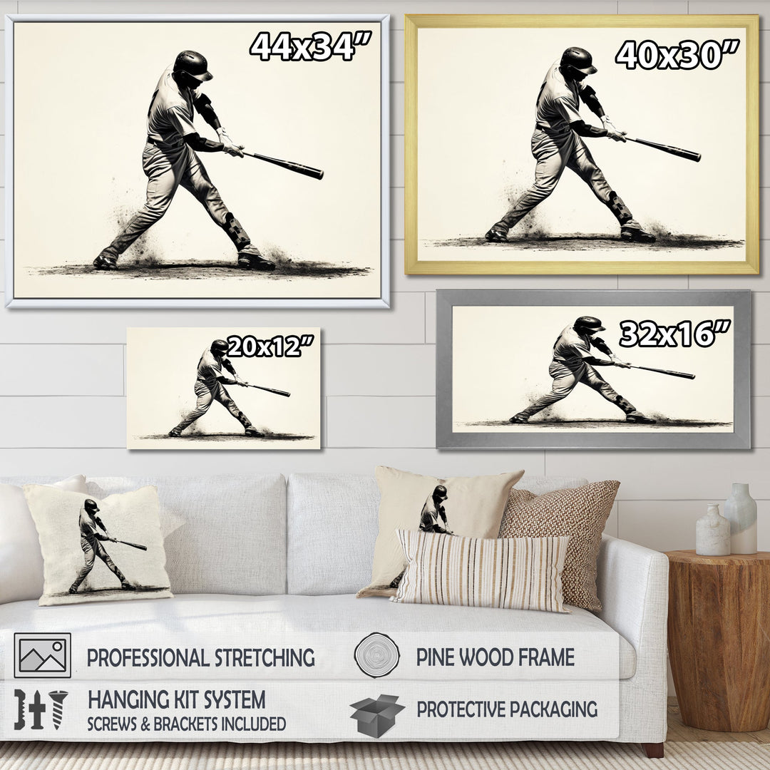 Baseball Focused Batter - Sport Baseball Canvas Wall Art