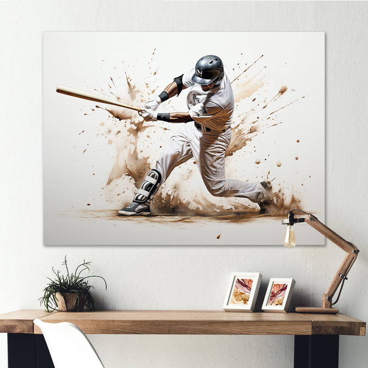 Baseball Minimal Swing I - Sport Baseball Canvas Wall Art