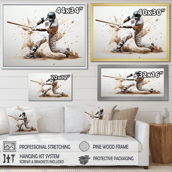 Baseball Minimal Swing I - Sport Baseball Canvas Wall Art