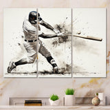 Baseball Minimal Swing II - 3-Piece Canvas Wall Art