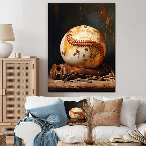 Baseball Minimalist Baseball Glove - Sport Baseball Canvas Wall Art