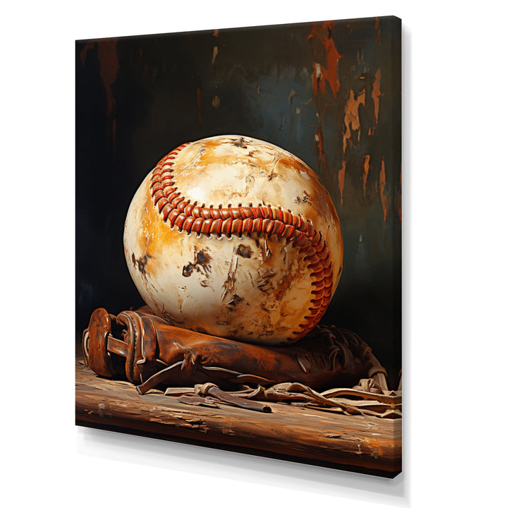 Baseball Minimalist Baseball Glove - Sport Baseball Canvas Wall Art