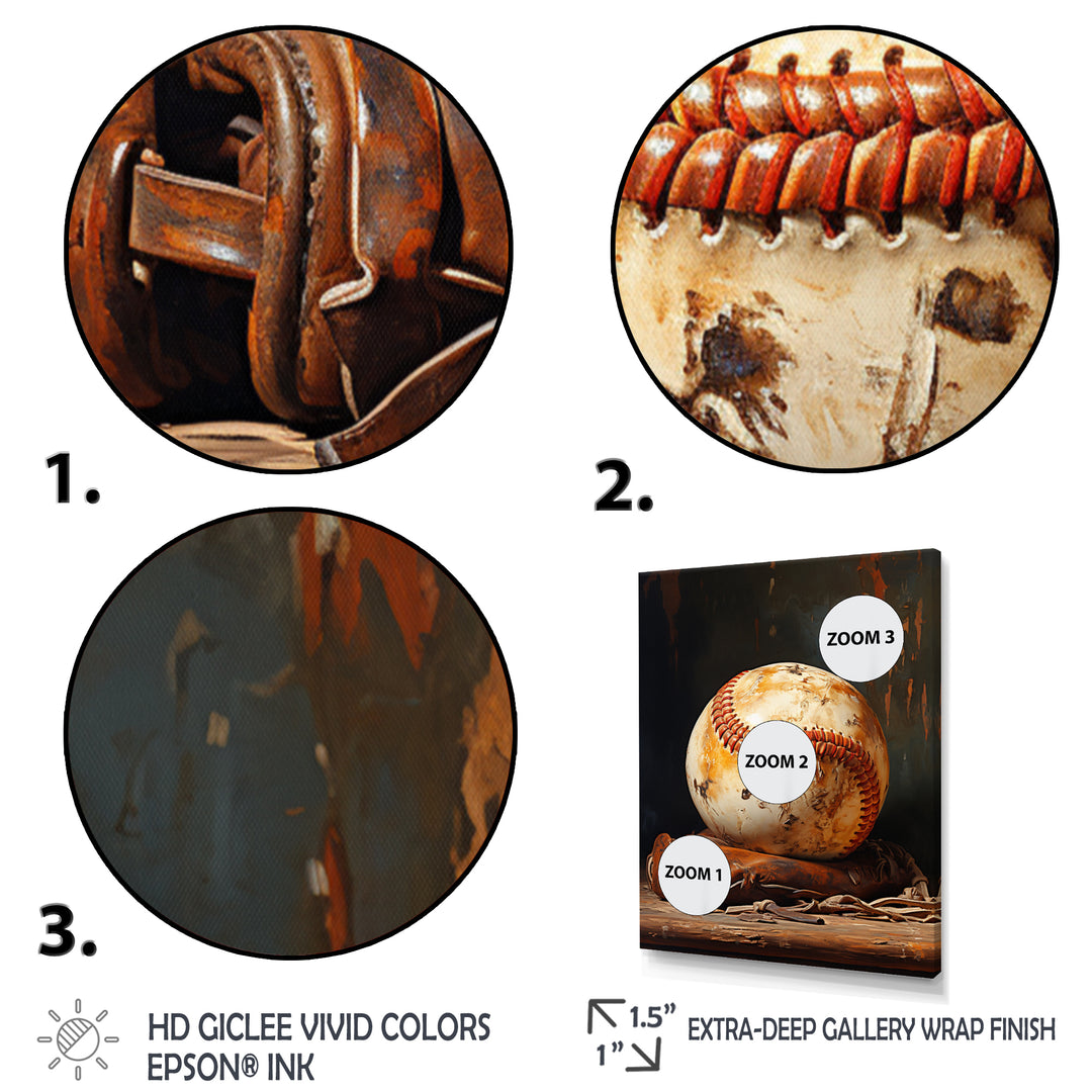 Baseball Minimalist Baseball Glove - Sport Baseball Canvas Wall Art