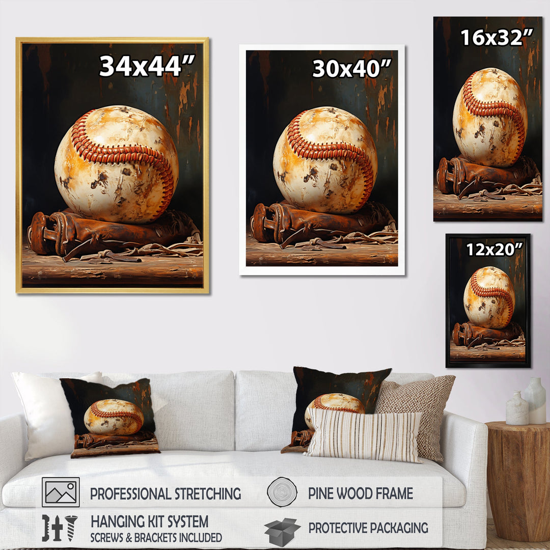 Baseball Minimalist Baseball Glove - Sport Baseball Canvas Wall Art