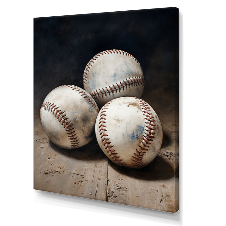 Baseball Subtle Double Play - Sport Baseball Canvas Wall Art