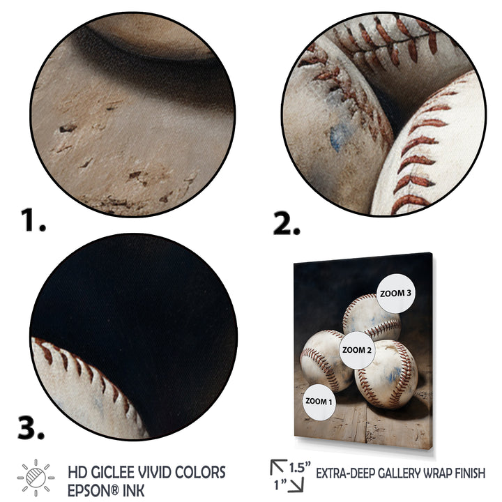 Baseball Subtle Double Play - Sport Baseball Canvas Wall Art