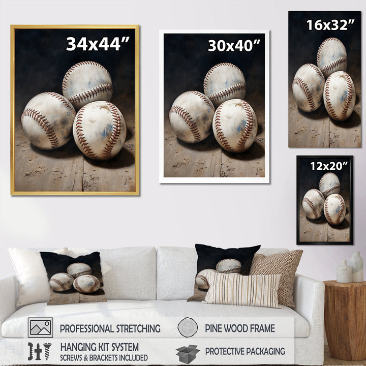 Baseball Subtle Double Play - Sport Baseball Canvas Wall Art
