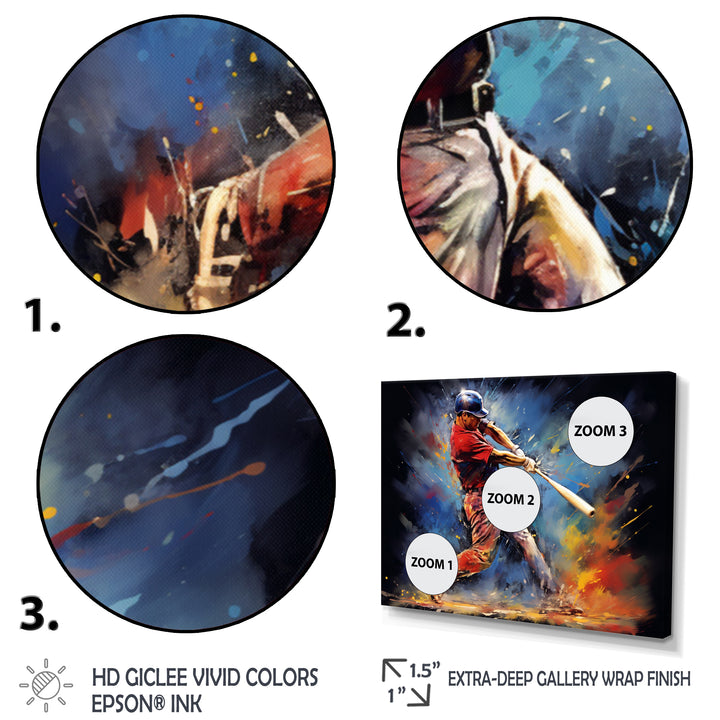 Baseball Swing Of Emotion I - Sport Baseball Canvas Wall Art