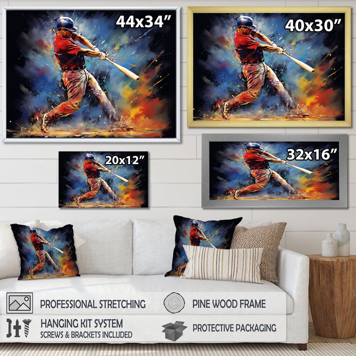 Baseball Swing Of Emotion I - Sport Baseball Canvas Wall Art