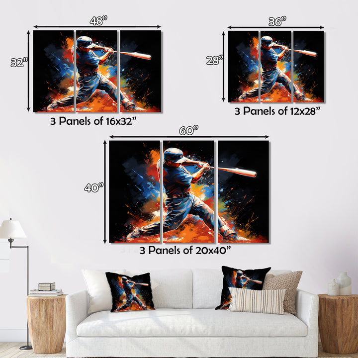 Baseball Swing Of Emotion III - Canvas Wall Art Sets