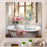 Bath Laundry Gentle Watercolor I - Illustration Canvas Wall Art