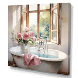 Bath Laundry Gentle Watercolor I - Illustration Canvas Wall Art