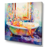 Bath Impressionist Bubbles - Illustration Canvas Wall Art