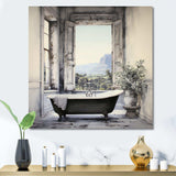 Bath Monochrome Of Tranquility I - Illustration Canvas Wall Art