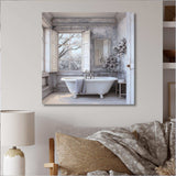 Farmhouse Bathroom Charm II - Humor Canvas Wall Art