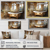 Bathroom Golden Luxe III - Humor Canvas Wall Art