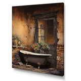 Bathroom Rustic Charm I - Humor Canvas Wall Art