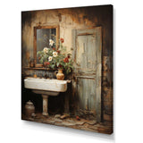 Bathroom Rustic Charm II - Humor Canvas Wall Art