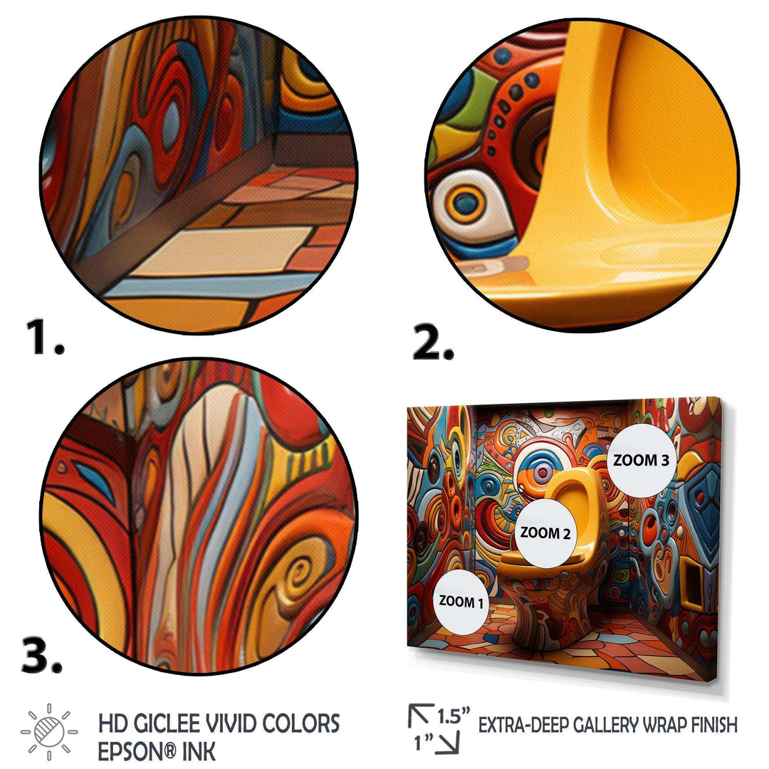 Bathroom Toilet Bold Modernity - Humor Canvas Wall Art