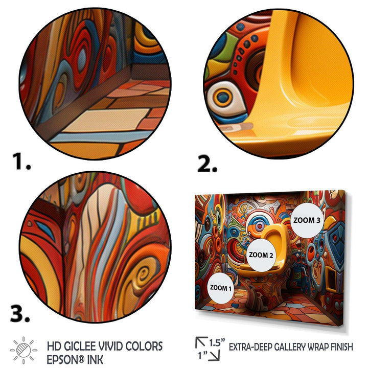 Bathroom Toilet Bold Modernity - Humor Canvas Wall Art