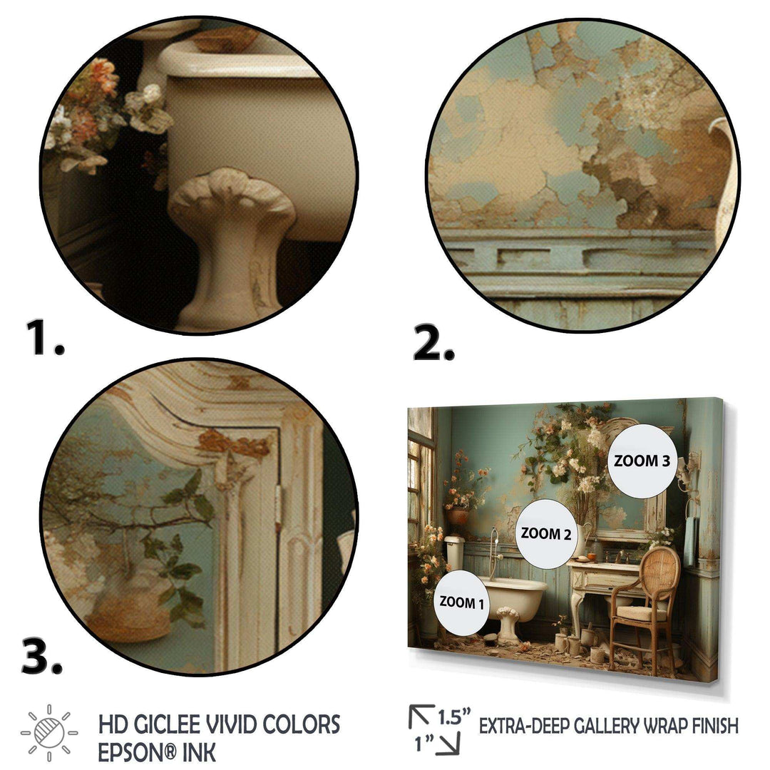 Bathroom Toilet Vintage Charm III - Humor Canvas Wall Art