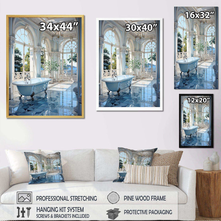 Bathroom Tranquil Reflections II - Humor Canvas Wall Art