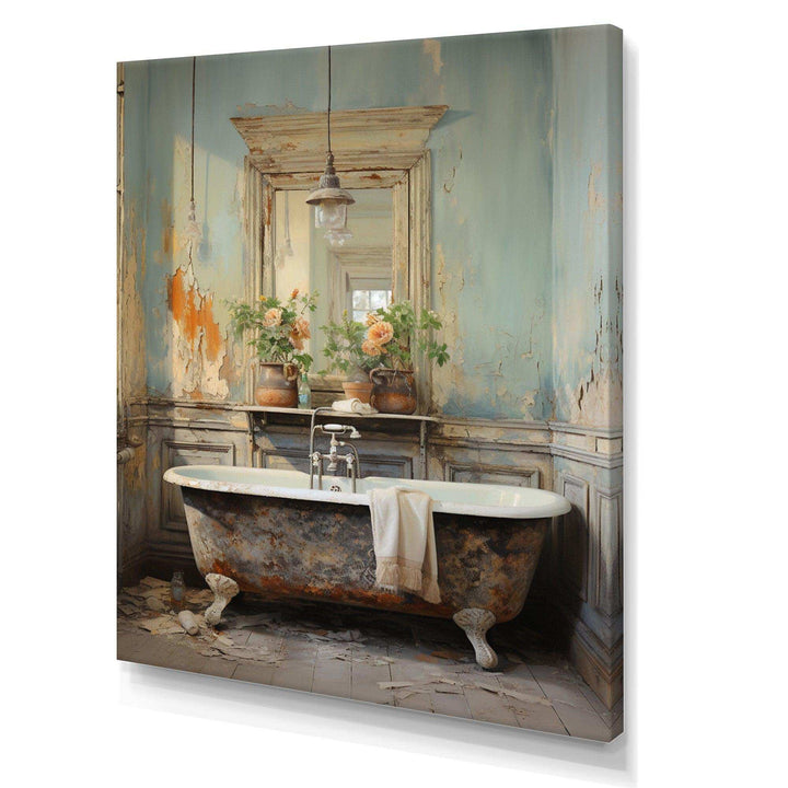 Bathroom Vintage Charm II - Humor Canvas Wall Art