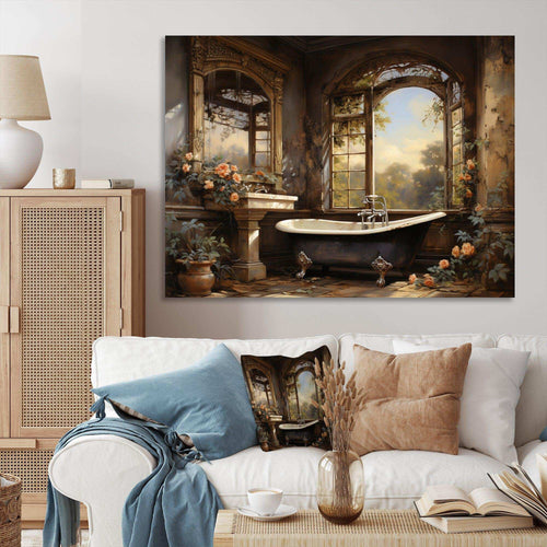 Bathroom Vintage Elegance I - Humor Canvas Wall Art