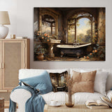 Bathroom Vintage Elegance I - Humor Canvas Wall Art