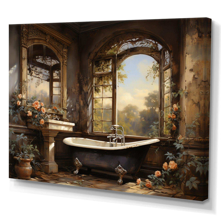 Bathroom Vintage Elegance I - Humor Canvas Wall Art