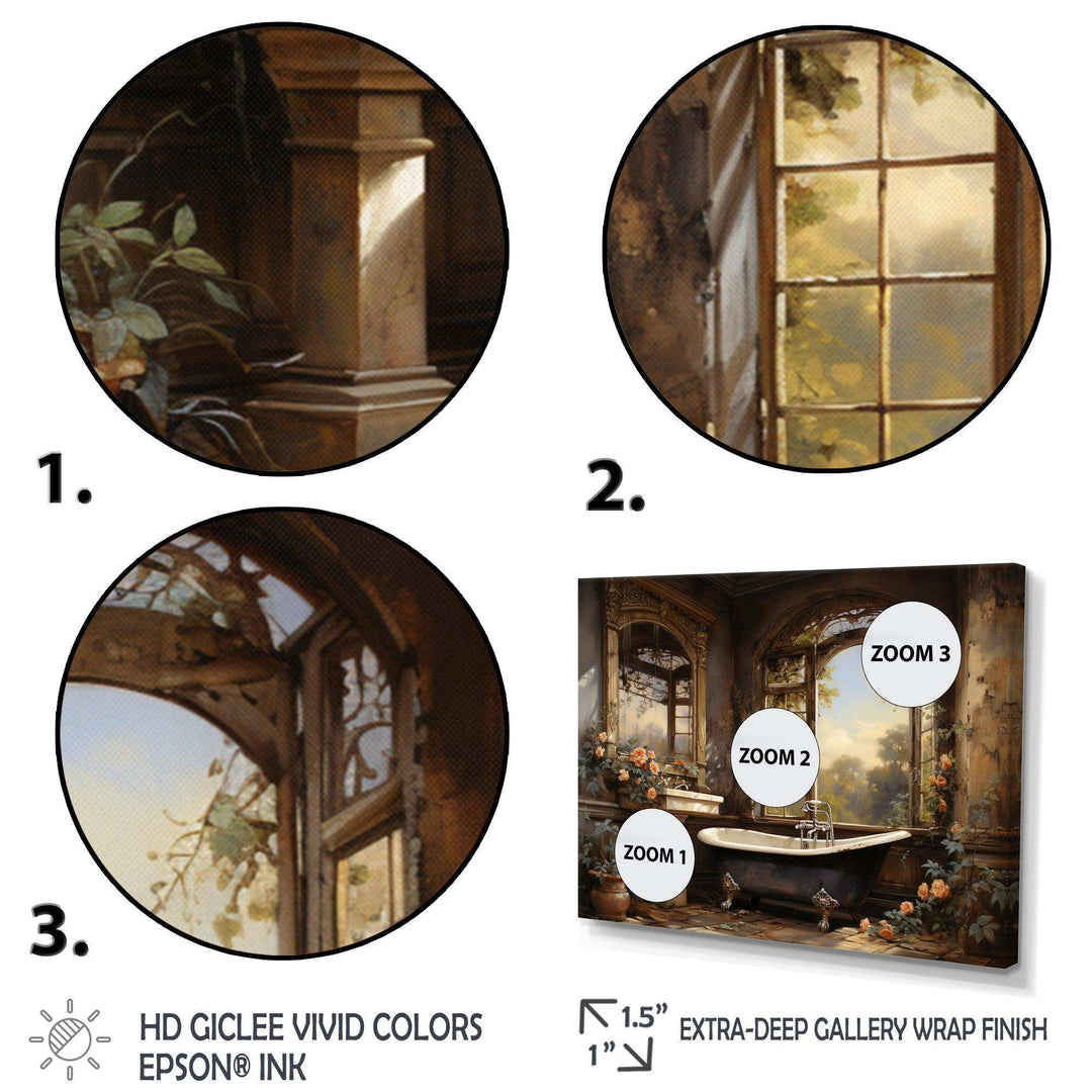 Bathroom Vintage Elegance I - Humor Canvas Wall Art