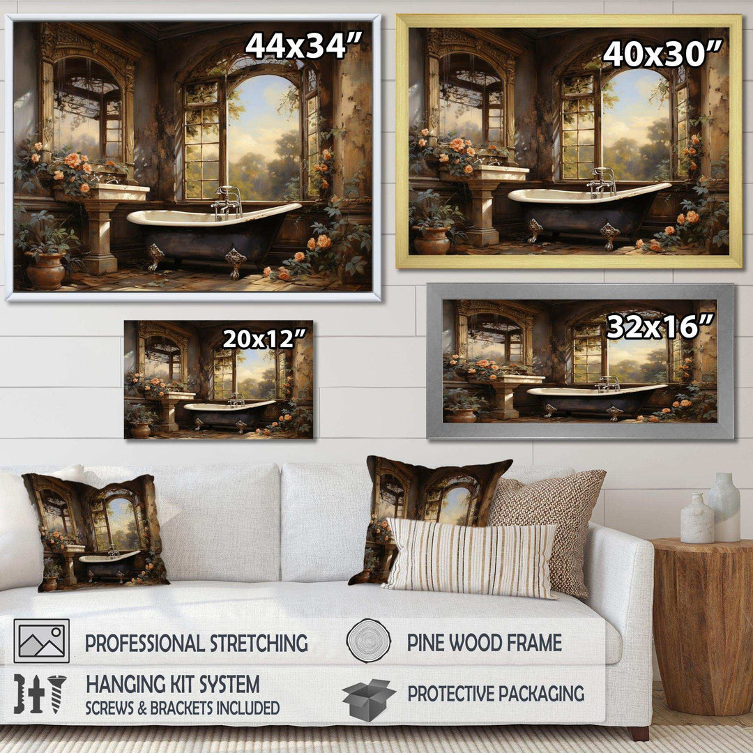 Bathroom Vintage Elegance I - Humor Canvas Wall Art