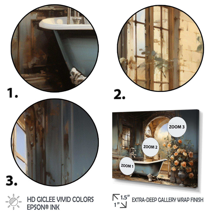 Bathroom Vintage Elegance II - Humor Canvas Wall Art