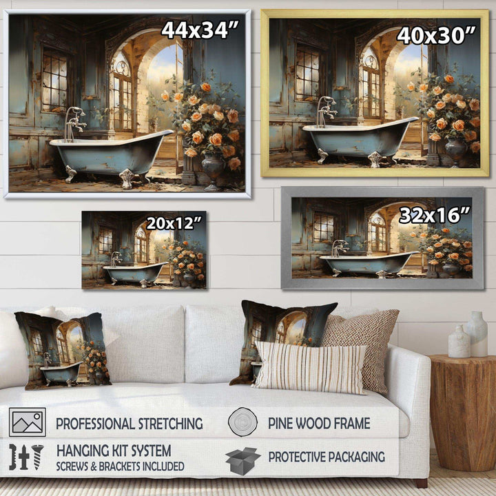 Bathroom Vintage Elegance II - Humor Canvas Wall Art