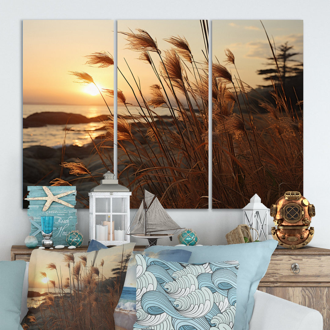 Beach Breeze At Sunset II - Multi-Panel Canvas Prints