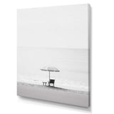 Black And White Minimalism Beach Photo I - Coastal Canvas Wall Art