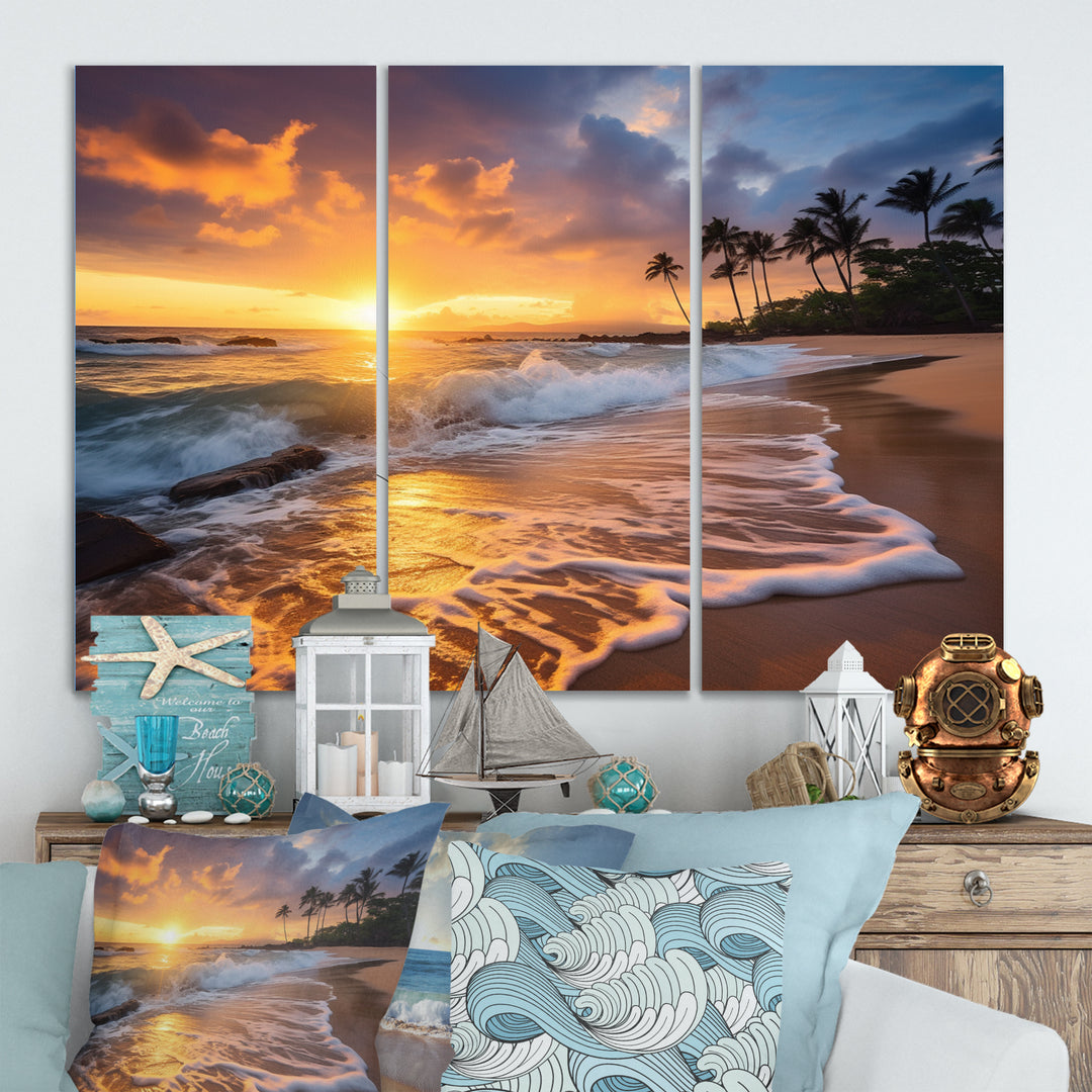 Beach Photo Sunset Serenade IX - Multi-Panels