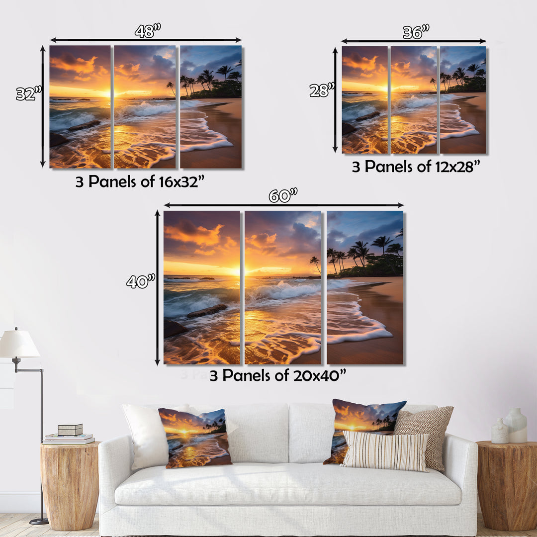 Beach Photo Sunset Serenade IX - Multi-Panels