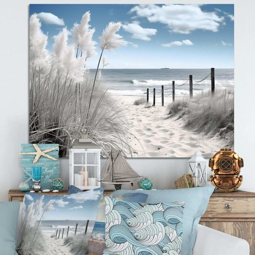 IDesignart Beach Seascape Dreams Path II   Coastal Canvas Wall Art