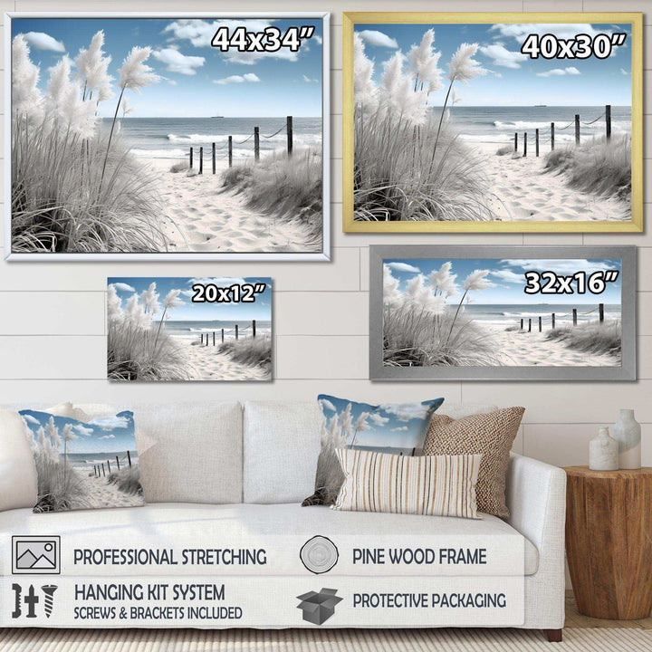 IDesignart Beach Seascape Dreams Path II   Coastal Canvas Wall Art