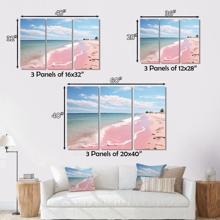 Pink Minimalism Beach Landscape I - Multi-Panels