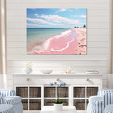 Pink Minimalism Beach Landscape I - Coastal Canvas Wall Art