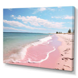 Pink Minimalism Beach Landscape I - Coastal Canvas Wall Art