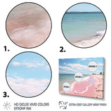 Pink Minimalism Beach Landscape I - Coastal Canvas Wall Art