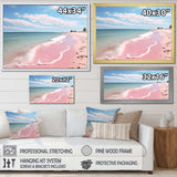 Pink Minimalism Beach Landscape I - Coastal Canvas Wall Art