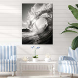 Black And White Wave Photo I - Coastal Canvas Wall Art